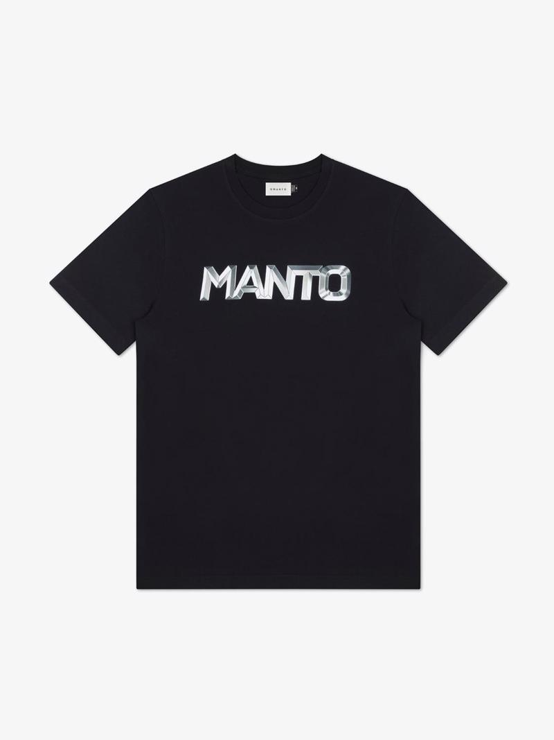 MANTO METAL LOGOtype tshirt- black